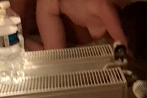 Guy fucked his blond French with a juicy round ass doggy style