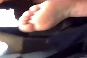 Cute Japanese Woman Showing Feet