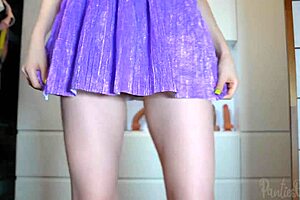 The hottest mini skirts try on haul with different dildos