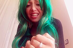 The appetizing giantess is waiting for someone to satisfy her desire