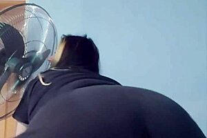The full-size woman in short shorts teases you