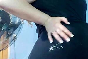 bbw babe teases you in tight yoga shorts, shaking that big ass