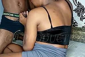 African teen with perfect tits handles monstrous BBC