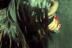 My wife sucking strangers at the swing house glory hole!