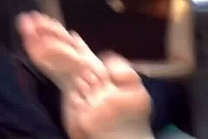 Cute Japanese Woman Showing Feet