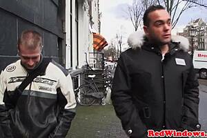 slutty dutch hooker, you sucking and jerking that big cock?