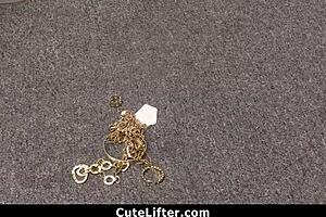 Jena Larose strips for stolen jewelry