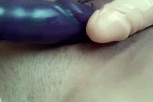 do you see me rubbing with two dildos?