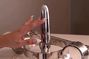 Busty milf Chessie Kay gets cuffed, spanked, and fucked balls deep by lover