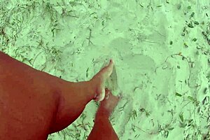 African Pornstar Walks Barefoot On Beach And Street, Dirtying Feet In Public Fetish