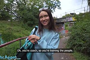 Public agent catches fitness milf Kristina Grace for hard fast POV fuck and orgasm!