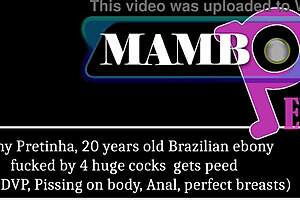 Jenny pretinha 20 years old brazilian ebony with perfect breasts fucked by 4 huge cocks gets peed dap dvp pissing on body anal perfect breasts ob452