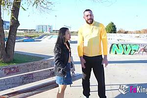 Asian Latina Lore Hot Eats Iberian Sausage X2 In Threesome