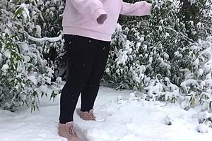 real couple outdoor snow adventure