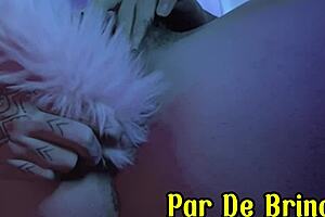 She feels excited playing with her pussy and anal plug