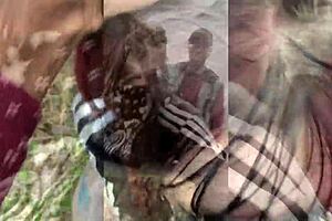 Emo slut takes dick in public park.