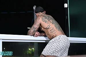 Blonde Slut With Big Ass Sucks Big Cock Before Wet Pussy Fucking Under Moonlight