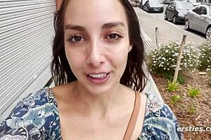 Ana Feels Excited Flashing and Fingering Herself Nude in Public for Ersties