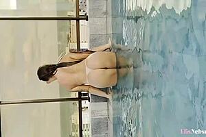 Blonde beauty trains in fitness, enjoys personal pleasure