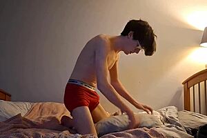 Skinny Girl's First Pillow Humping Orgasm in Ages