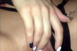 Intense fucking with a massive rubber dildo in wet lingerie. Pure raw action!