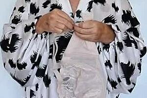 From Beige to Mint, Busty Granny MariaOld’s Lingerie Fashion Journey Unfolds. What a Unique Transformation!