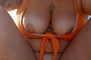 Flashing Tits on the Beach!