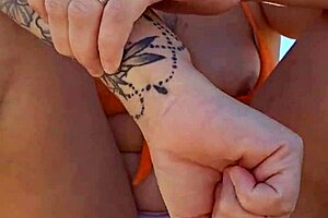 Flashing Tits on the Beach!