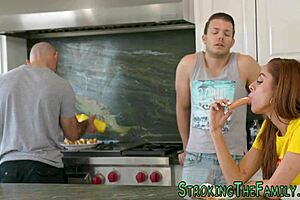 Latin teen blows stepbrother's dick in hardcore taboo.