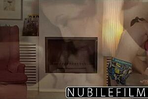 Nubilefilms spanish beauty cums on hard cock while riding shaved pussy