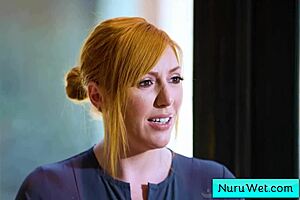 sexy big tit blonde masseuse says, want to try nuru massage? to her client lauren phillips