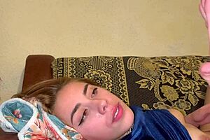 Teen throat fuck with sloppy blowjob and facial