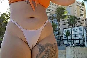 Flashing Tits on the Beach!