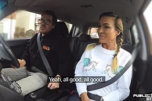 Busty Milf Publically Fucks In Driving Lesson With Doggystyle And Orgasm.