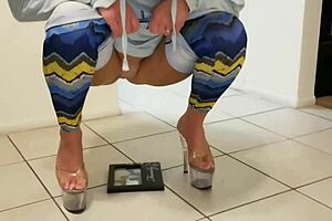 being a pee queen in lingerie, flashing nipples