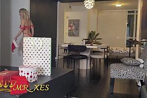 Sky pierce surprises two blonde canadian snowbunnies with intense christmas bbc worship