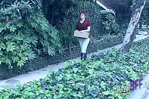 Redhead and blonde best friends turn party into lesbian threesome