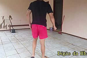 Three hotties fucking the friend without one knowing, bent over for blowjob!