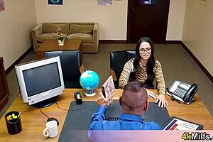 The geeky asian secretary with glasses gives head for a promotion, doing it like a pro in pov