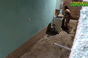 Fat Wet Latina Neighbor Takes Cum on Face from Neighbor