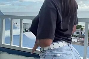 exhibitionist wife flashes tight pussy in outdoor solo masturbation