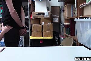 Female Officer Interrogates Suspect In Snowy Shop