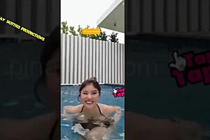 chatting with ana jalandoni in bikini and downblouse 👙