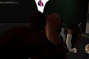 Second Life Black Man Fucks Asian Woman On A Couch