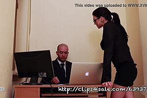 The secretary's intriguing office roleplay with blackmail elements