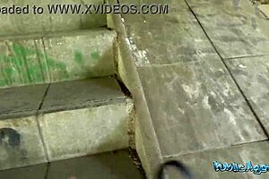 Public agent 18 years old brunette student had beautiful tits and fucks outdoors for the first time