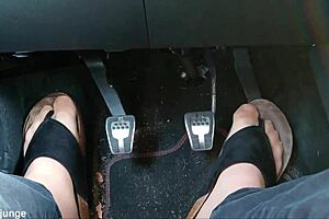 Nylon Feet And Toe Separators In The Car