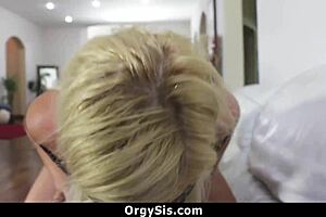 Stepbro Boldly Helps 18+ Stepsister with Intense Blowjob and Orgy