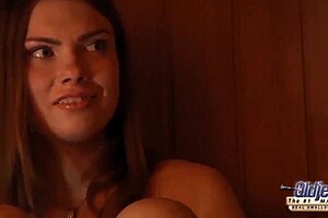 Old young 18+ porn teen 18+ fucked in the sauna room gives a blowjob sucks old cock