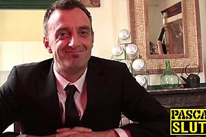 Wow! Big-boobed babe lets maledom use her like a total slave!